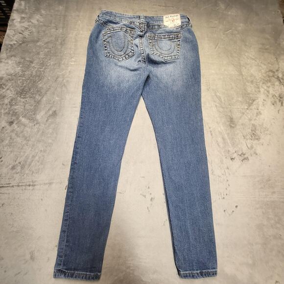True Religion Jeans Womens 29 Blue Jennie Curvy Mid Rise Skinny Stretch Denim - Picture 9 of 10